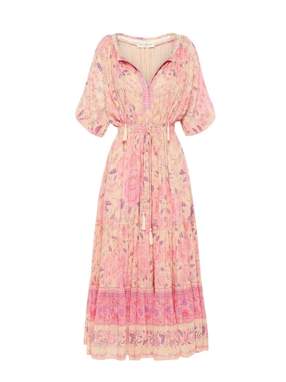 Spell Pink Lavender Floral Midi Dress - Picture 5 of 16
